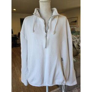 Kith Quarter Zip Pullover Sweatshirt 100% Cotton Size XL Off White RN140659